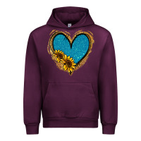 Mauve Wine Gold Glitter Sunflower Blue Heart Urban Hoodie - Jasminsmagicworld