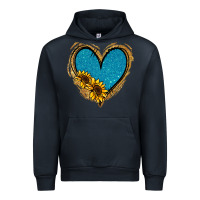 Navy Gold Glitter Sunflower Blue Heart Urban Hoodie - Jasminsmagicworld