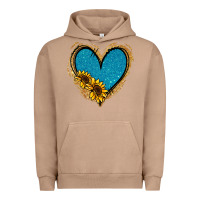 Pigment Burro Gold Glitter Sunflower Blue Heart Urban Hoodie - Jasminsmagicworld