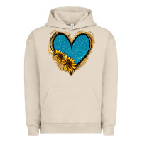 Pigment French Oak Gold Glitter Sunflower Blue Heart Urban Hoodie - Jasminsmagicworld