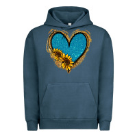 Pigment Midnight Navy Gold Glitter Sunflower Blue Heart Urban Hoodie - Jasminsmagicworld