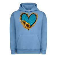 Pigment Pebble Blue Gold Glitter Sunflower Blue Heart Urban Hoodie - Jasminsmagicworld