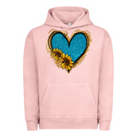 Pigment Salmon Gold Glitter Sunflower Blue Heart Urban Hoodie - Jasminsmagicworld
