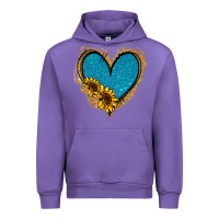 Tulip Gold Glitter Sunflower Blue Heart Urban Hoodie - Jasminsmagicworld