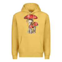 Antique Gold Autumn Mushroom Illustrations Premium Hoodie - LillyAllenDesigns