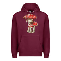 Burgundy Autumn Mushroom Illustrations Premium Hoodie - LillyAllenDesigns