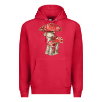 Cardinal Autumn Mushroom Illustrations Premium Hoodie - LillyAllenDesigns