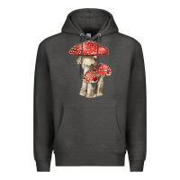 Charcoal Heather Autumn Mushroom Illustrations Premium Hoodie - LillyAllenDesigns