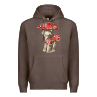 Coffee Autumn Mushroom Illustrations Premium Hoodie - LillyAllenDesigns