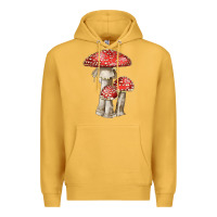 Mustard Autumn Mushroom Illustrations Premium Hoodie - LillyAllenDesigns