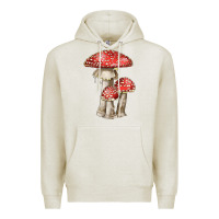 Oatmeal Heather Autumn Mushroom Illustrations Premium Hoodie - LillyAllenDesigns
