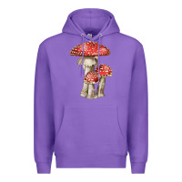Purple Autumn Mushroom Illustrations Premium Hoodie - LillyAllenDesigns
