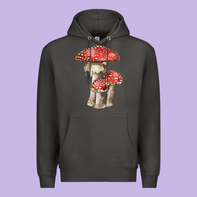 Autumn Mushroom Illustrations Premium Hoodie Designed By Lillyallendesigns