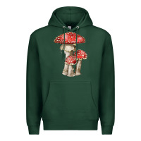 Sports Green Autumn Mushroom Illustrations Premium Hoodie - LillyAllenDesigns