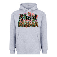 Heather Grey flowers blessed mama Heavyweight Hoodie - Zillion Design Studio