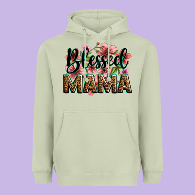 Flowers Blessed Mama Heavyweight Hoodie Designed By Zillion Design Studio