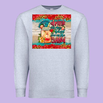 Drink In My Hand Toes In The Sand Tumbler Premium Sweatshirt Designed By Hra Design Shop