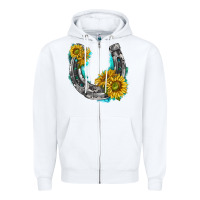 Horseshoe Cowhide And Sunflowers Zipper Hoodie | Teevron