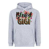 Heather Grey flowers blessed gigi Heavyweight Hoodie - Zillion Design Studio