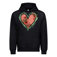 Black Pink Glitter Floral Heart Urban Hoodie - Jasminsmagicworld
