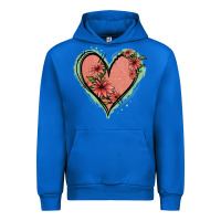 Cobalt Pink Glitter Floral Heart Urban Hoodie - Jasminsmagicworld