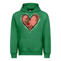 Emerald Pink Glitter Floral Heart Urban Hoodie - Jasminsmagicworld