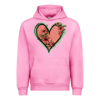 Fuchsia Pink Pink Glitter Floral Heart Urban Hoodie - Jasminsmagicworld