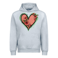 Heather Grey Pink Glitter Floral Heart Urban Hoodie - Jasminsmagicworld