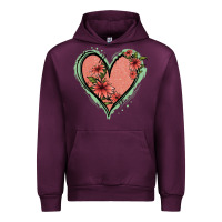 Mauve Wine Pink Glitter Floral Heart Urban Hoodie - Jasminsmagicworld