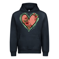 Navy Pink Glitter Floral Heart Urban Hoodie - Jasminsmagicworld