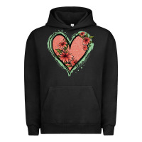Pigment Black Pink Glitter Floral Heart Urban Hoodie - Jasminsmagicworld