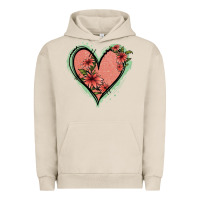 Pigment French Oak Pink Glitter Floral Heart Urban Hoodie - Jasminsmagicworld