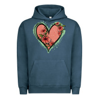Pigment Midnight Navy Pink Glitter Floral Heart Urban Hoodie - Jasminsmagicworld