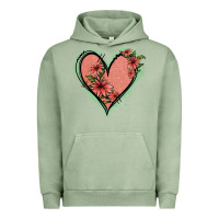 Pigment Oil Green Pink Glitter Floral Heart Urban Hoodie - Jasminsmagicworld