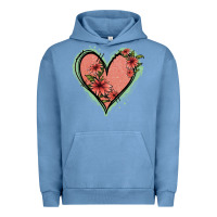 Pigment Pebble Blue Pink Glitter Floral Heart Urban Hoodie - Jasminsmagicworld