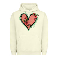 Pigment Pistachio Pink Glitter Floral Heart Urban Hoodie - Jasminsmagicworld