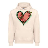 Sandshell Pink Glitter Floral Heart Urban Hoodie - Jasminsmagicworld