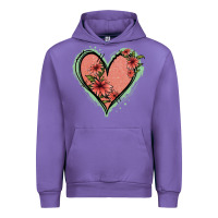 Tulip Pink Glitter Floral Heart Urban Hoodie - Jasminsmagicworld