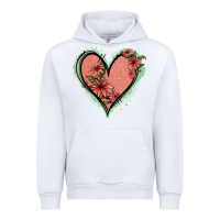 White Pink Glitter Floral Heart Urban Hoodie - Jasminsmagicworld
