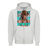 Dove Grey howdy howdy black girl Zipper Hoodie - texasbilliewilder