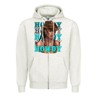 Oatmeal Heather howdy howdy black girl Zipper Hoodie - texasbilliewilder