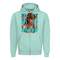 Seafoam howdy howdy black girl Zipper Hoodie - texasbilliewilder