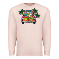 Pale Pink summer truck Premium Sweatshirt - CowhideDigitalArt