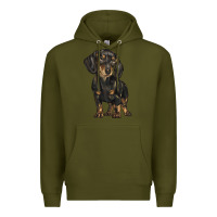Army Green dachshund Premium Hoodie - BarkalooDesign