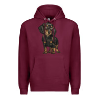 Burgundy dachshund Premium Hoodie - BarkalooDesign