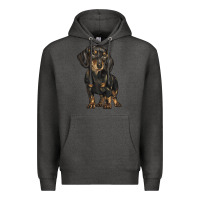 Charcoal Heather dachshund Premium Hoodie - BarkalooDesign