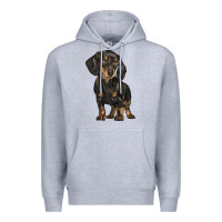 Heather Grey dachshund Premium Hoodie - BarkalooDesign