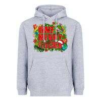 Heather Grey one merry teacher Heavyweight Hoodie - texasbilliewilder