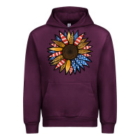 Mauve Wine Patriotic Sunflower Urban Hoodie - Jasminsmagicworld