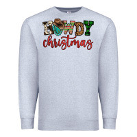 Heather Grey howdy christmas Premium Sweatshirt - FaDigitalArtStudio
